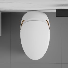 Unique Smart Toilet with Bidet Built In, Intelligent One Piece Toilet For Modern Bathroom, Auto Open/Close Seat, Foot Sensor, LED Display,Night L